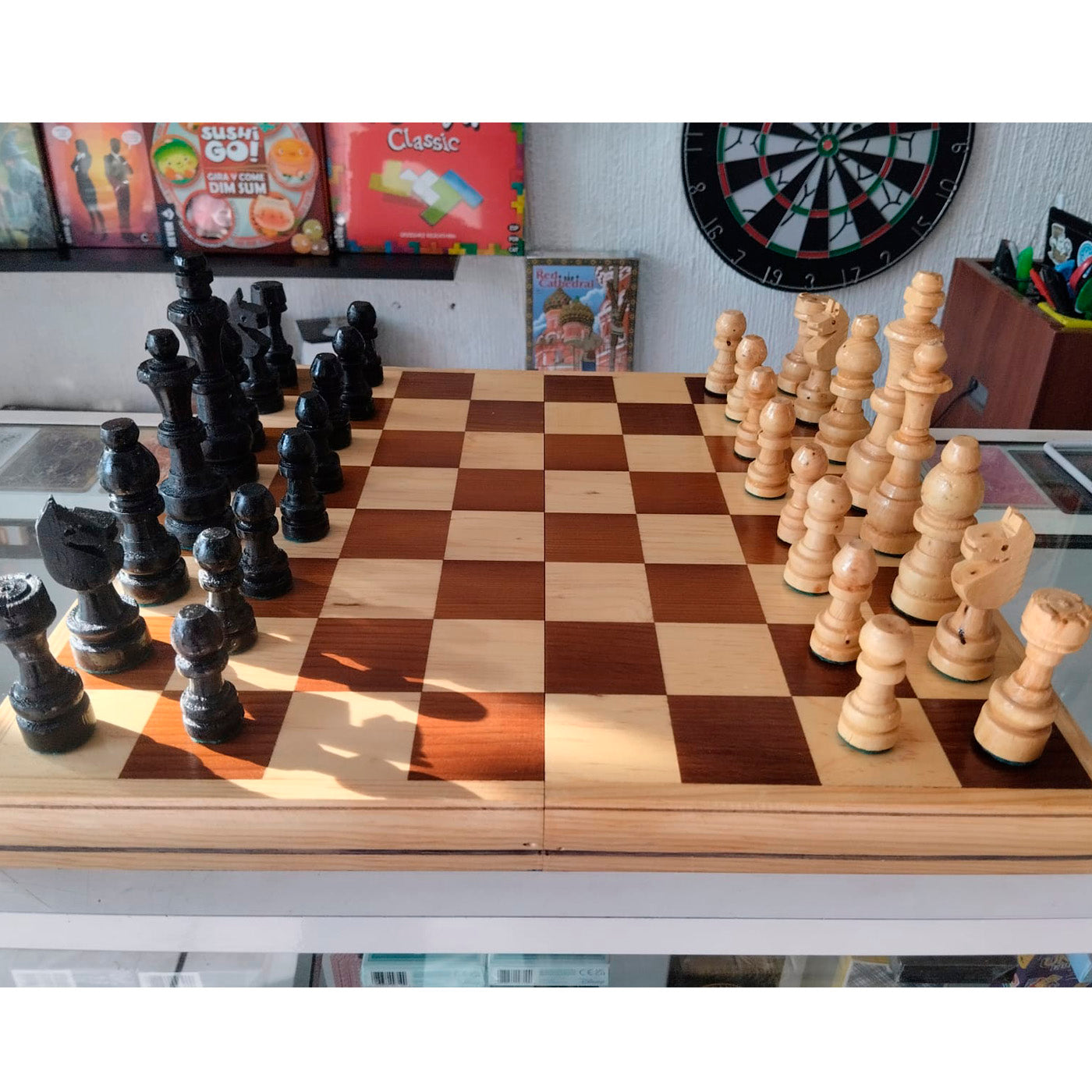 AJEDREZ ARTESANAL MADERA 40CM