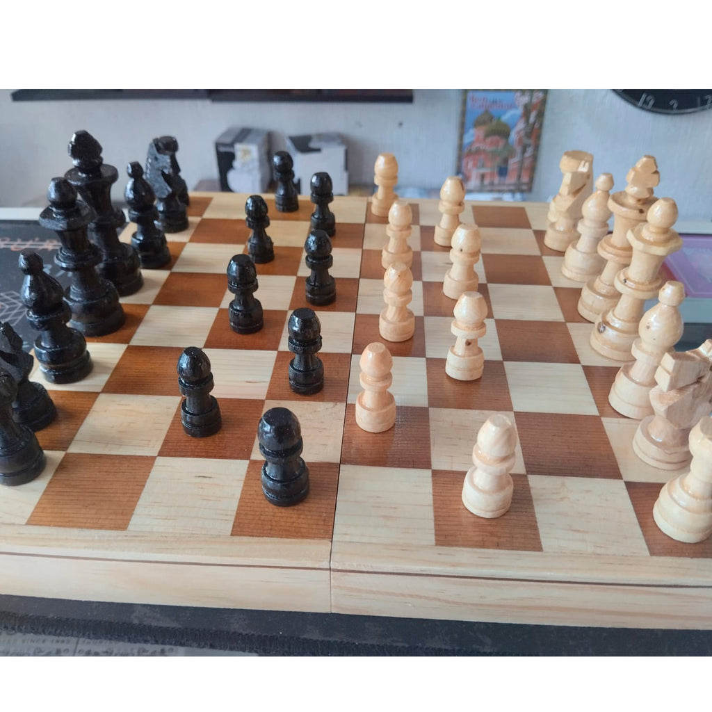 AJEDREZ ARTESANAL MADERA 30 CM