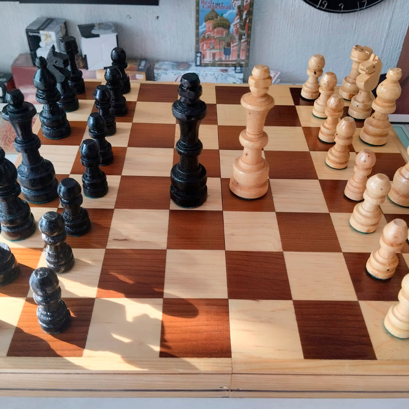 AJEDREZ ARTESANAL MADERA 40CM